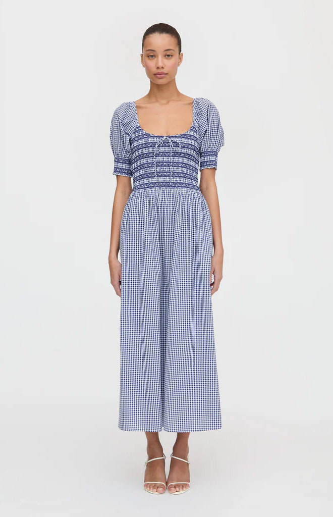 The Madeline Nap Dress in Navy Gingham