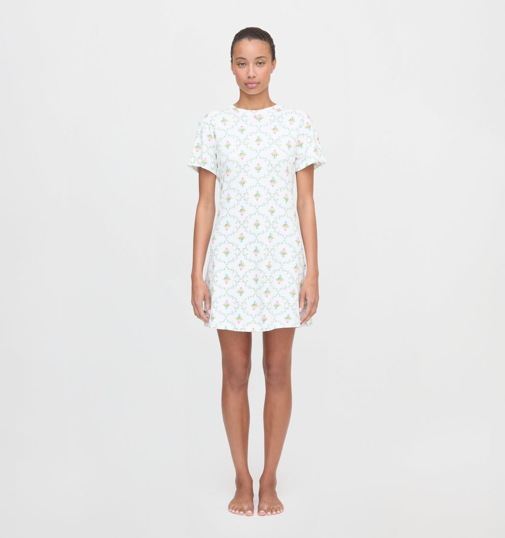 The Maggie Nightgown in Pastel Trellis