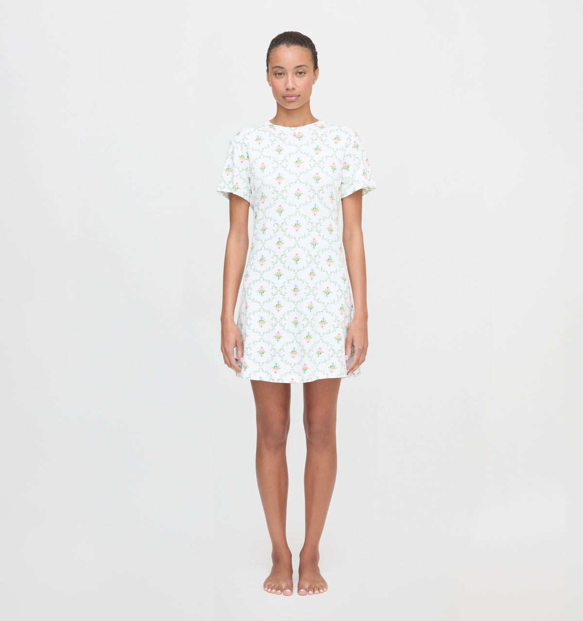 The Maggie Nightgown in Pastel Trellis