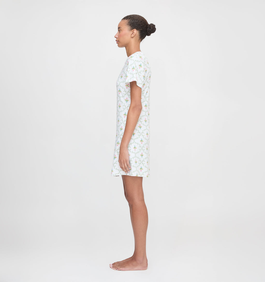 The Maggie Nightgown in Pastel Trellis