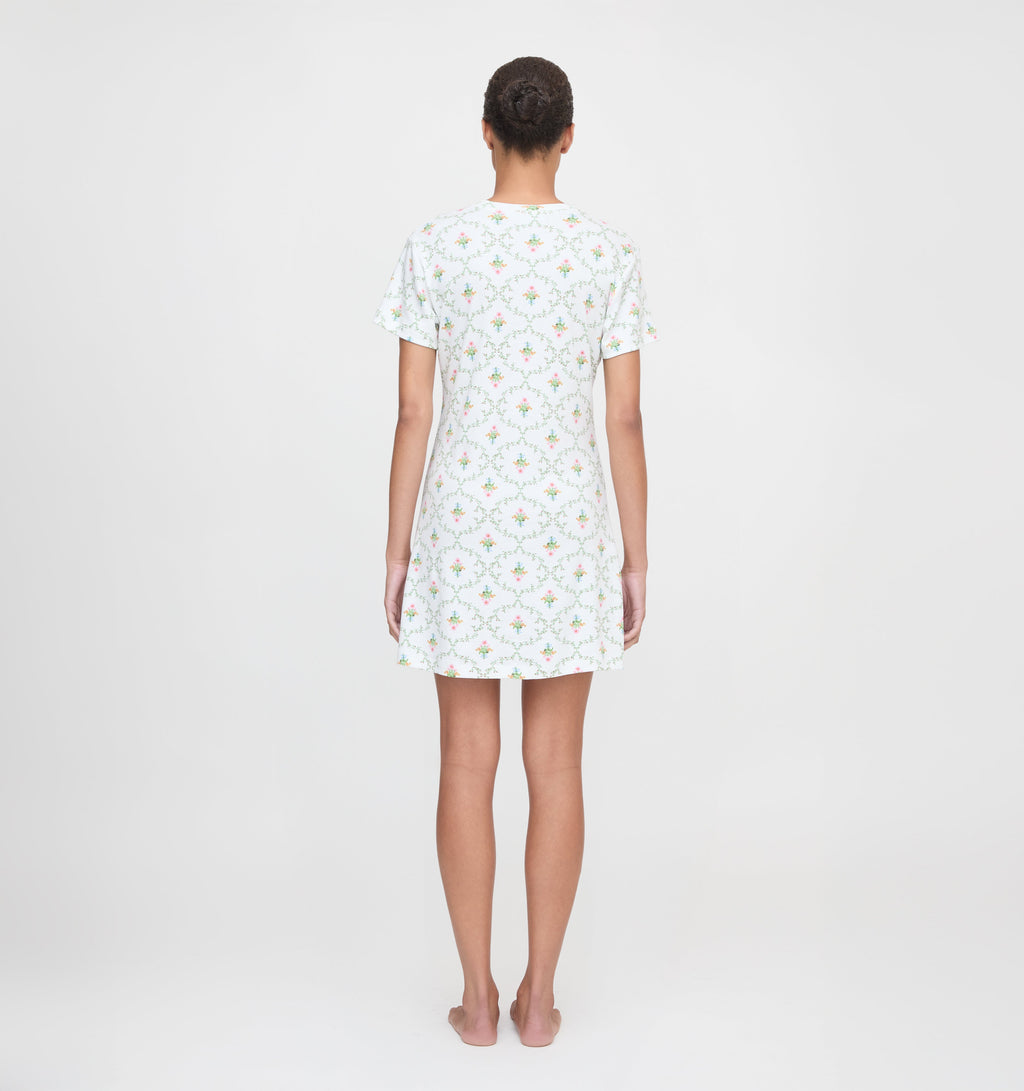 The Maggie Nightgown in Pastel Trellis