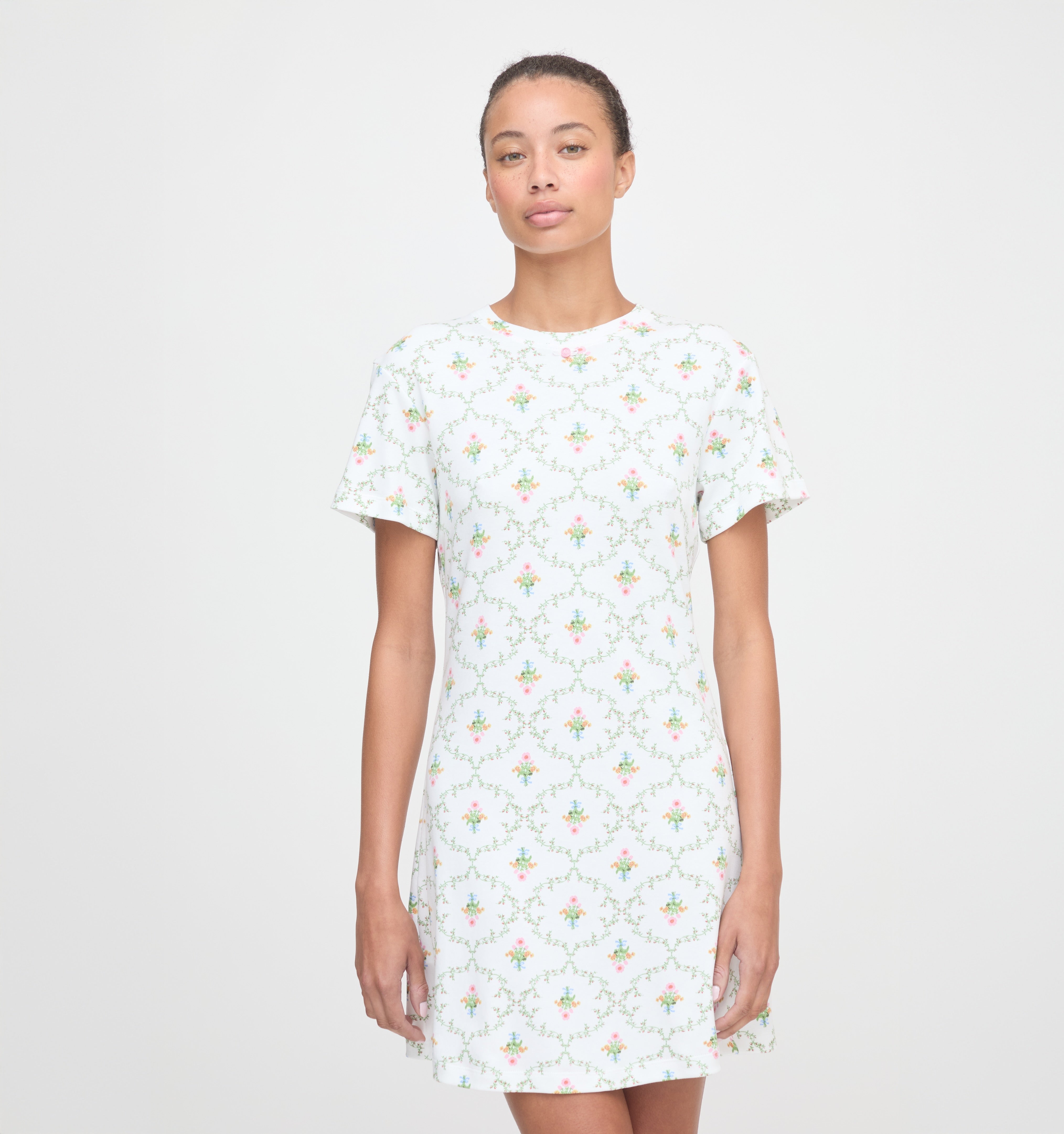 The Maggie Nightgown in Pastel Trellis