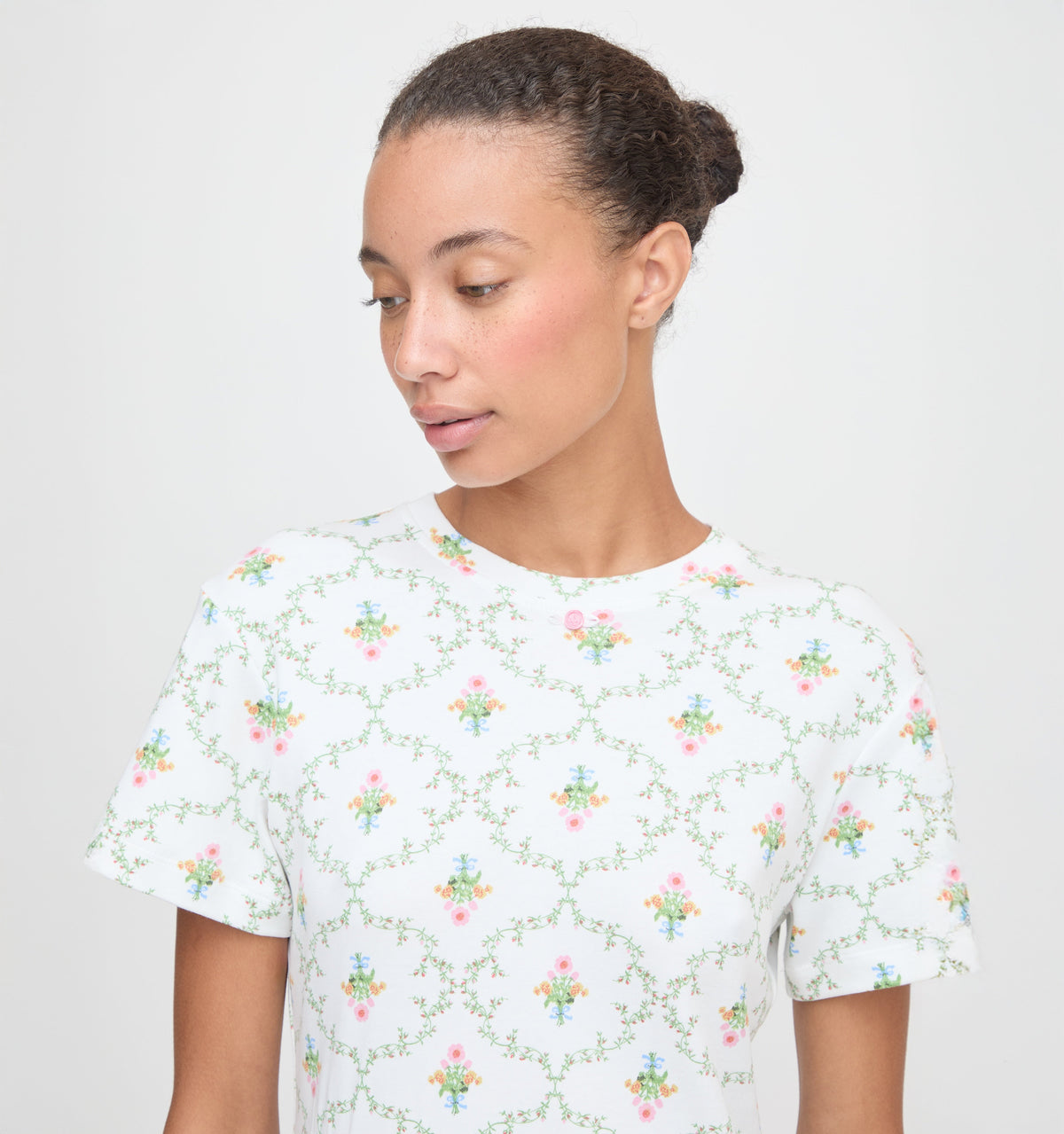 The Maggie Nightgown in Pastel Trellis