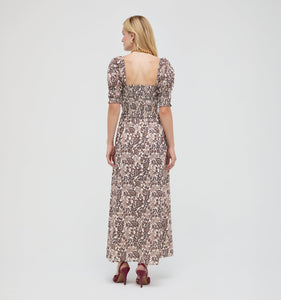 The Malene Nap Dress in Chedworth Paisley Brown