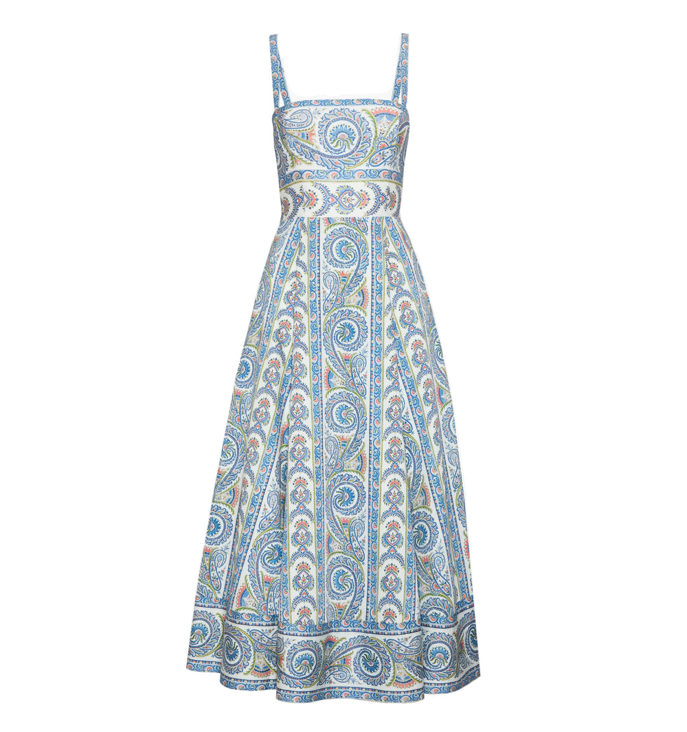 The Margot Dress in Blue Corsica Paisley