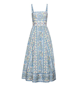 The Margot Dress in Blue Corsica Paisley
