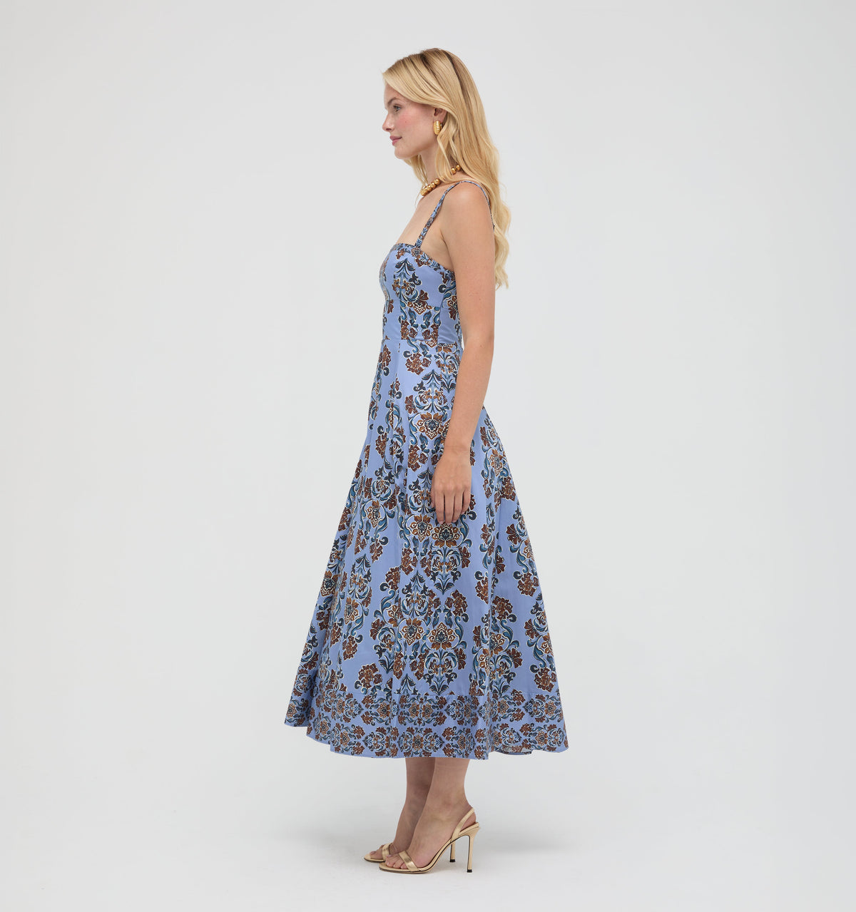The Margot Dress in Stowell Medallion Iris