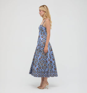 The Margot Dress in Stowell Medallion Iris