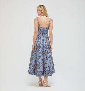 The Margot Dress in Stowell Medallion Iris