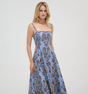 The Margot Dress in Stowell Medallion Iris