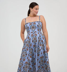 The Margot Dress in Stowell Medallion Iris
