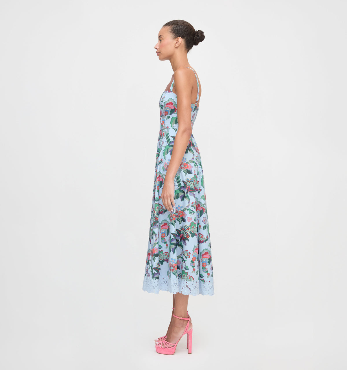 The Margot Dress in Light Blue Jungle Floral