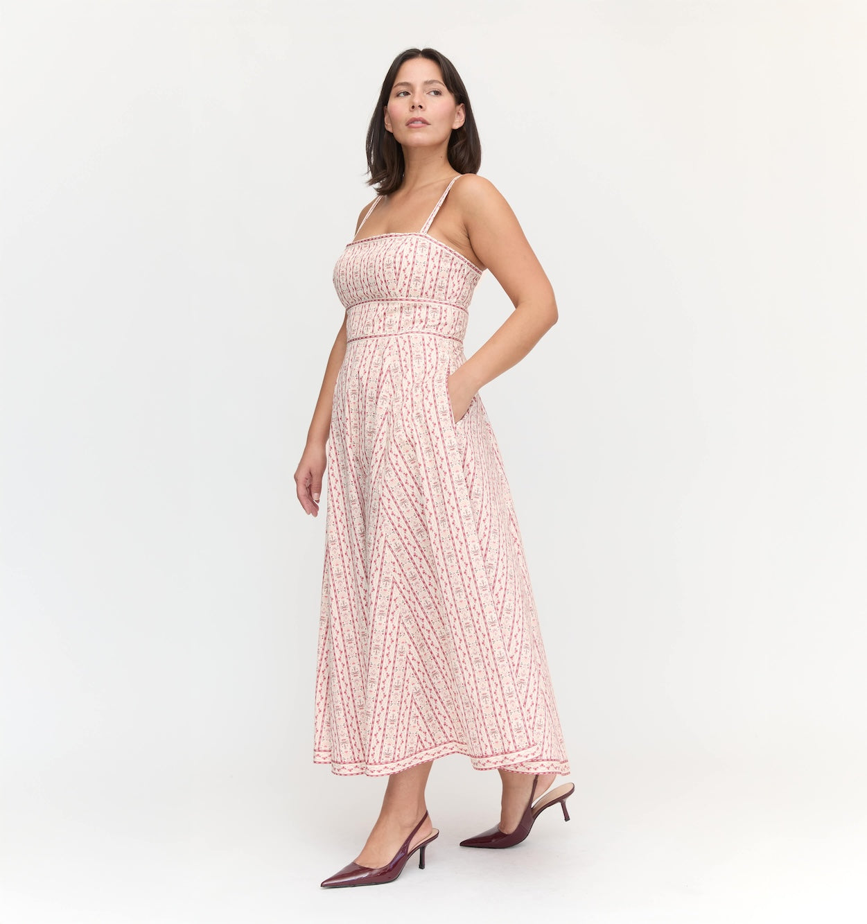 The Margot Dress in Pink Emma Stripe