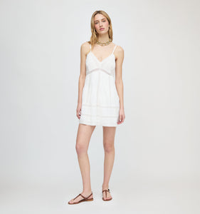 The Marin Mini Dress in White Voile
