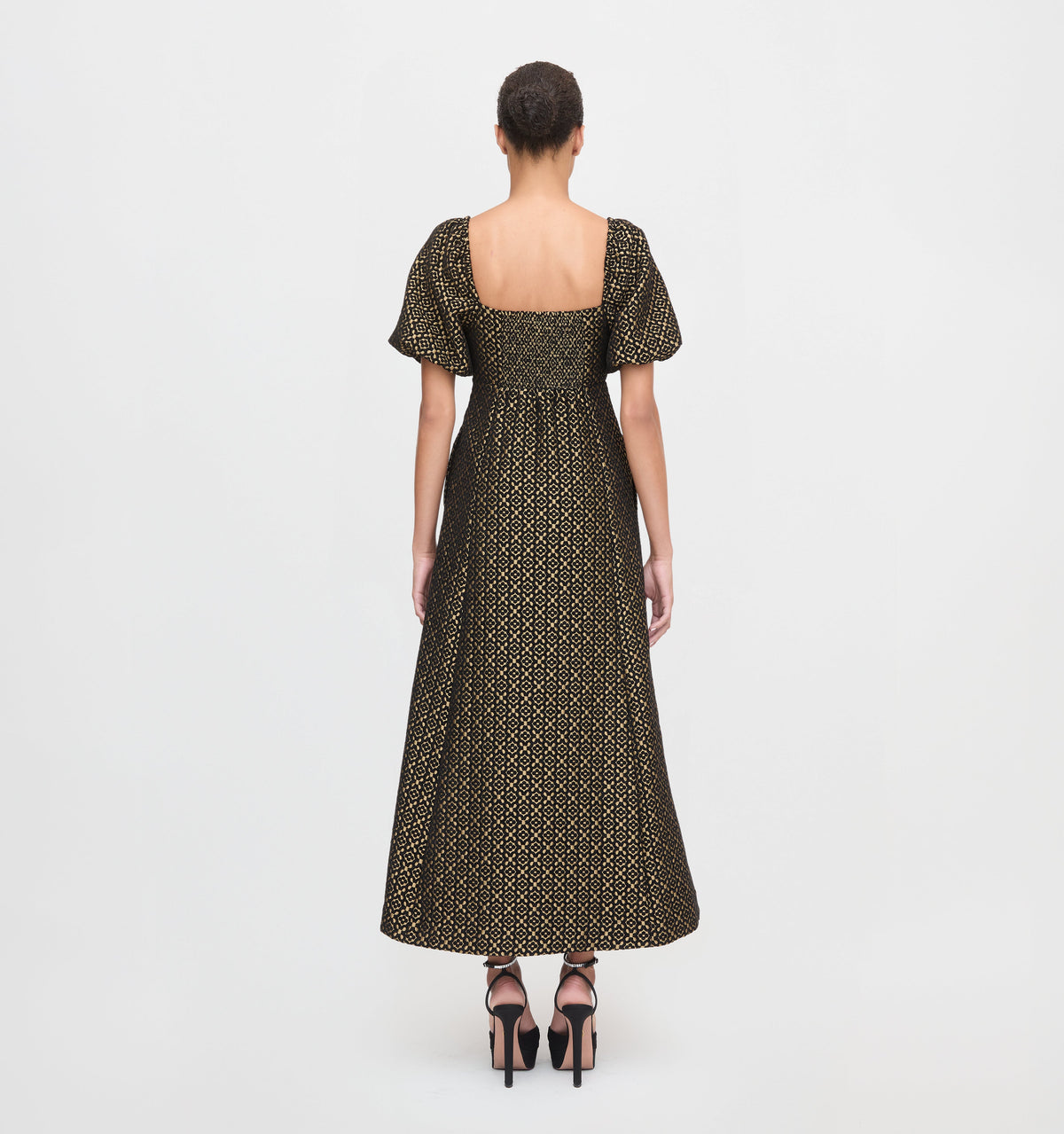 The Matilda Dress in Metallic Brocade