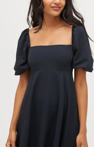 The Matilda Dress in Black Crepe
