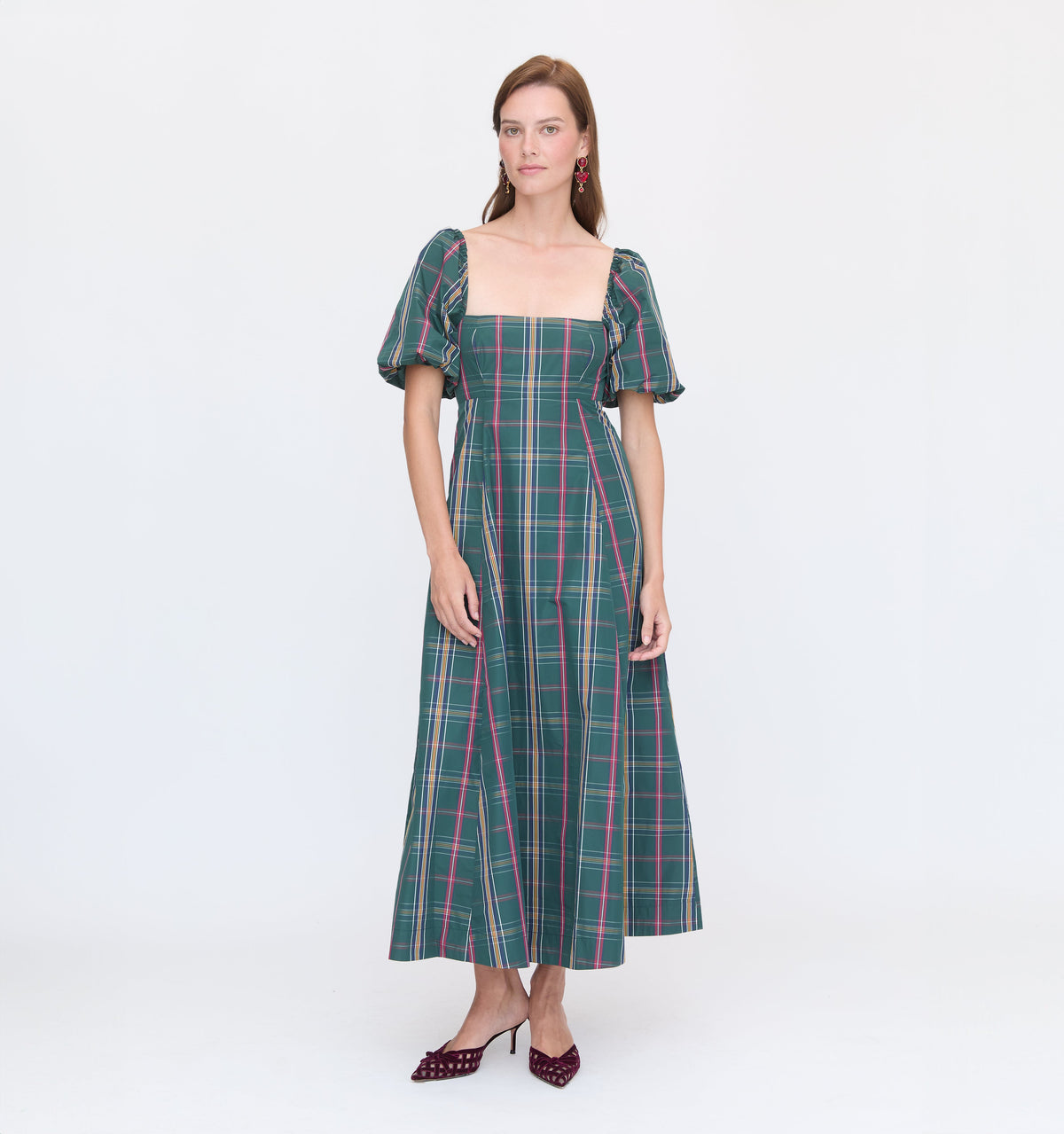 The Matilda Dress in Juniper Tartan