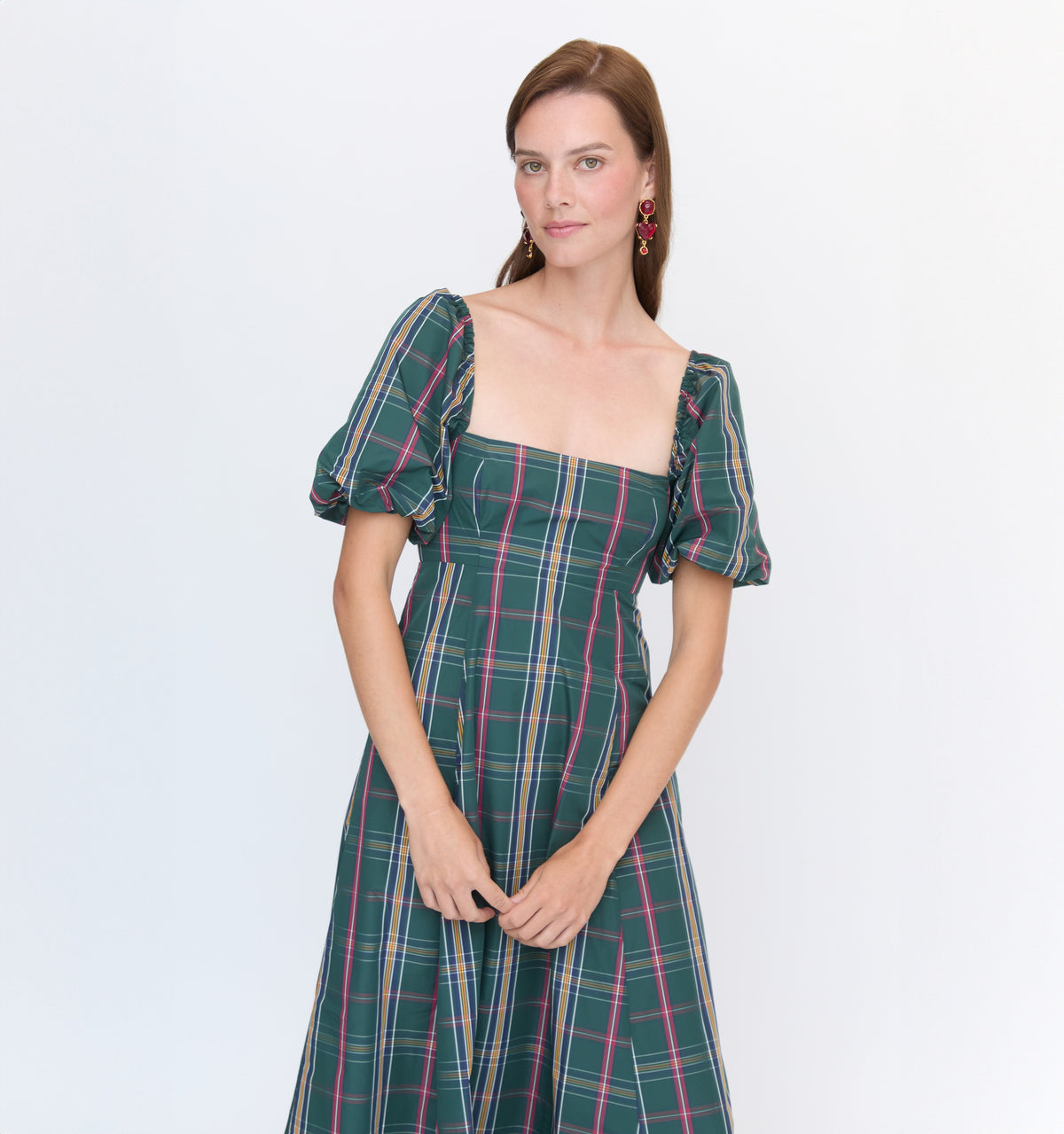 The Matilda Dress in Juniper Tartan