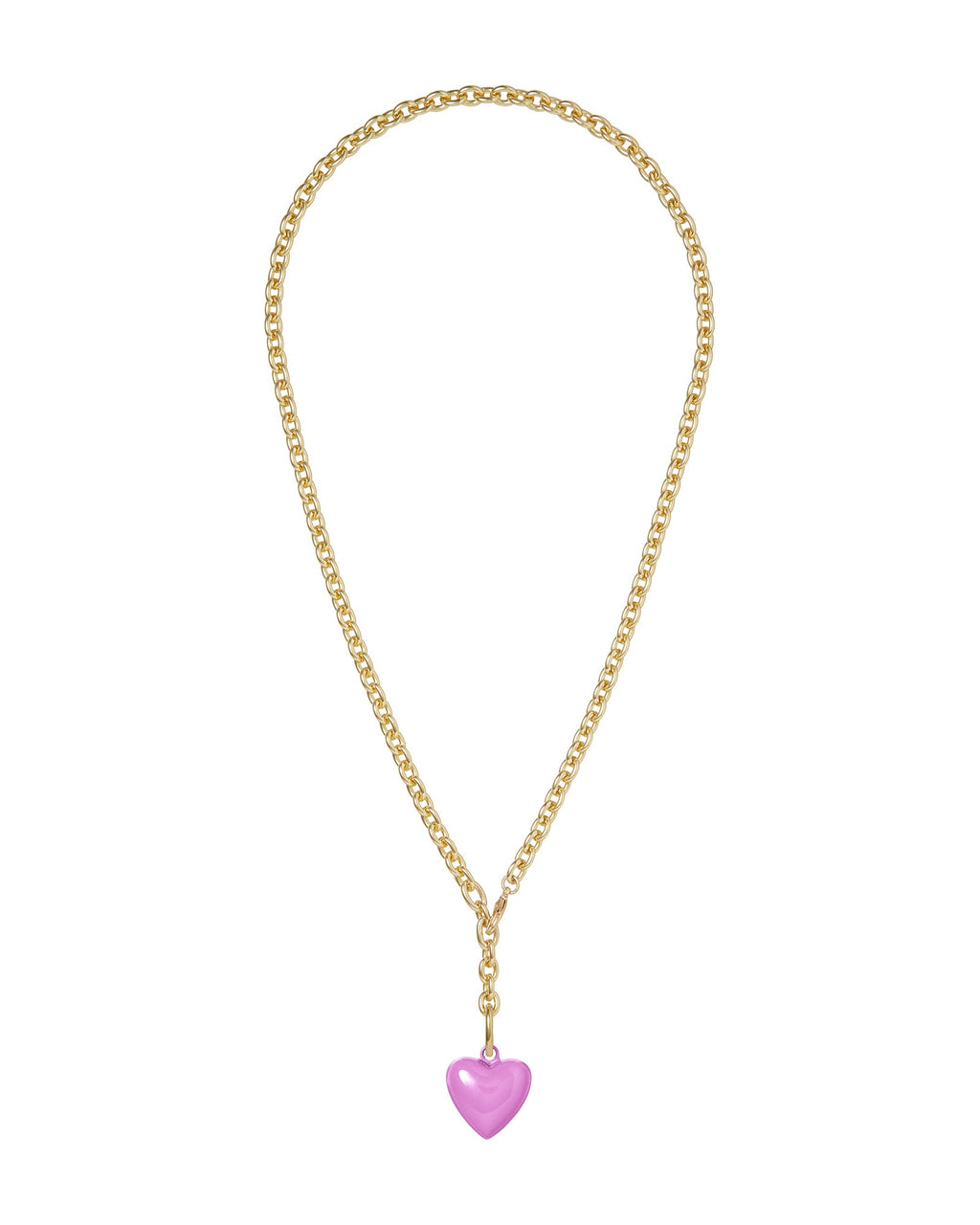 The Mini Puffy Heart Necklace in Lilac
