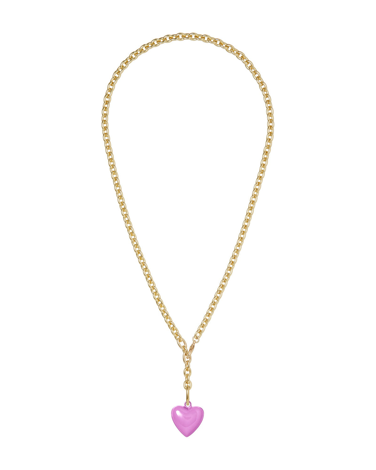 The Mini Puffy Heart Necklace in Lilac