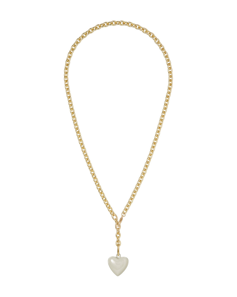The Mini Puffy Heart Necklace in White