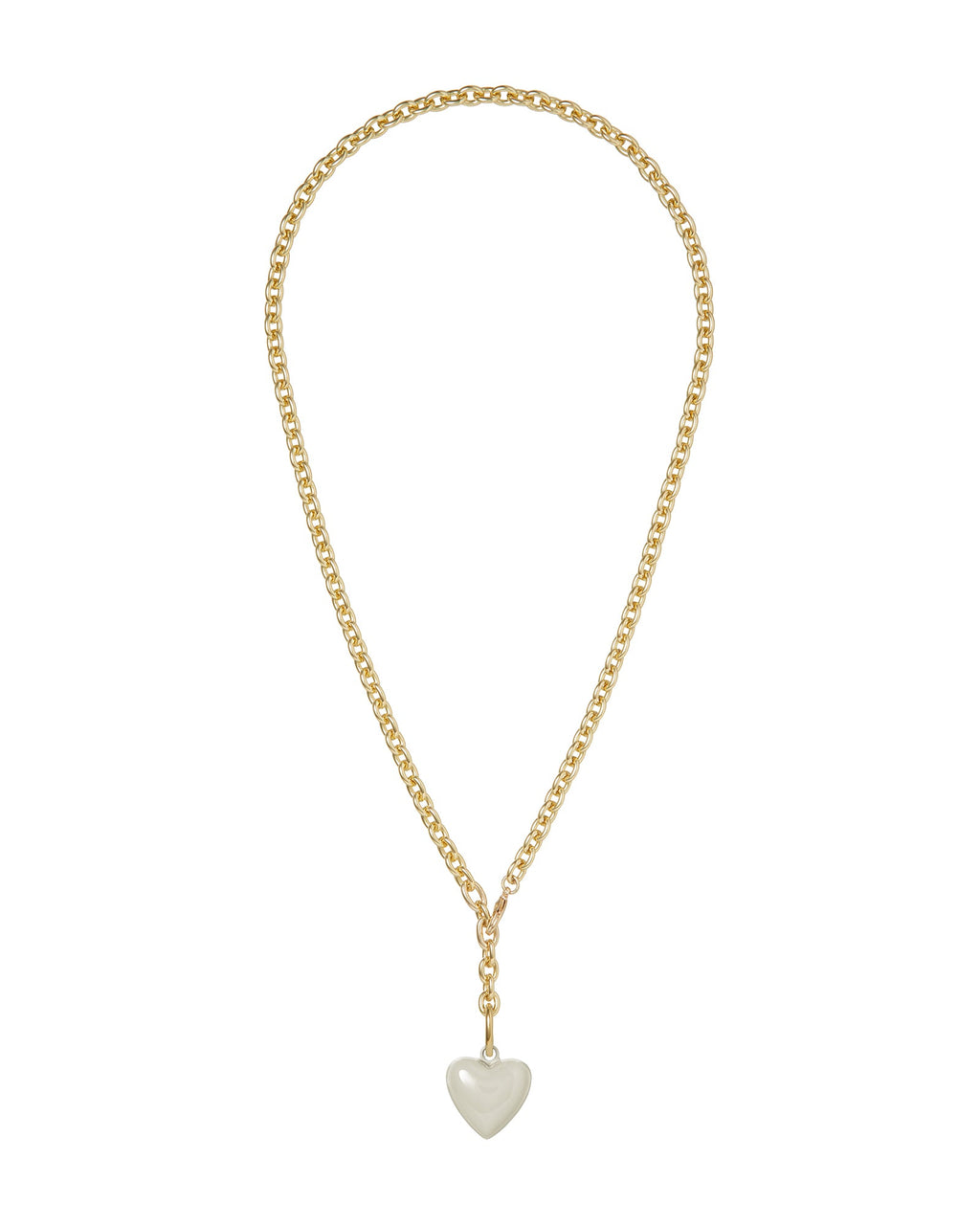 The Mini Puffy Heart Necklace in White