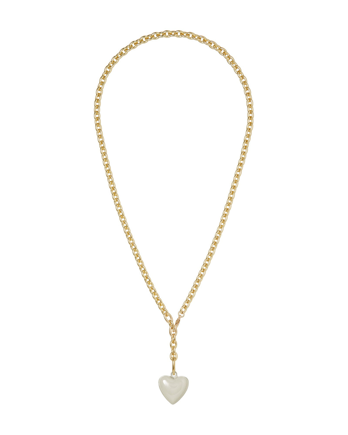 The Mini Puffy Heart Necklace in White