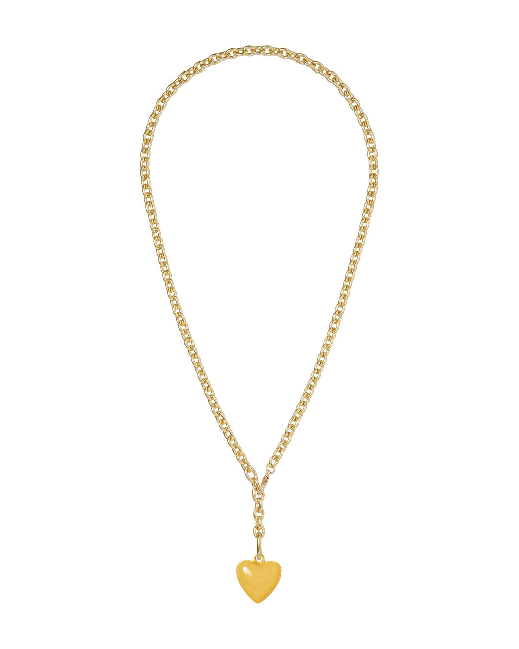 The Mini Puffy Heart Necklace in Yellow