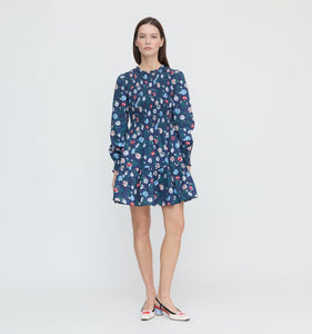 The Viviana Mini Nap Dress in Navy Belgravia Floral Ikat