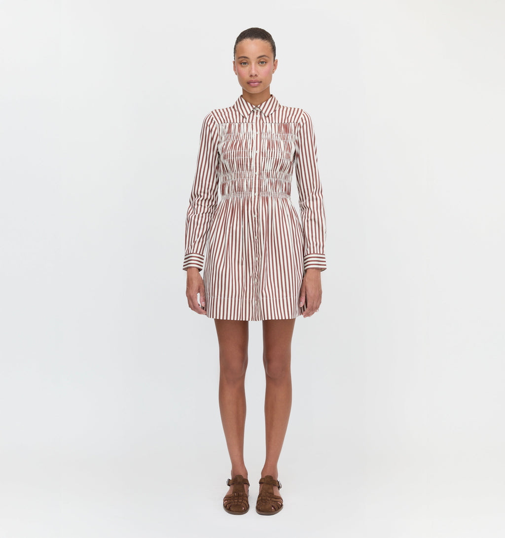 The Mira Nap Dress in Rust Stripe