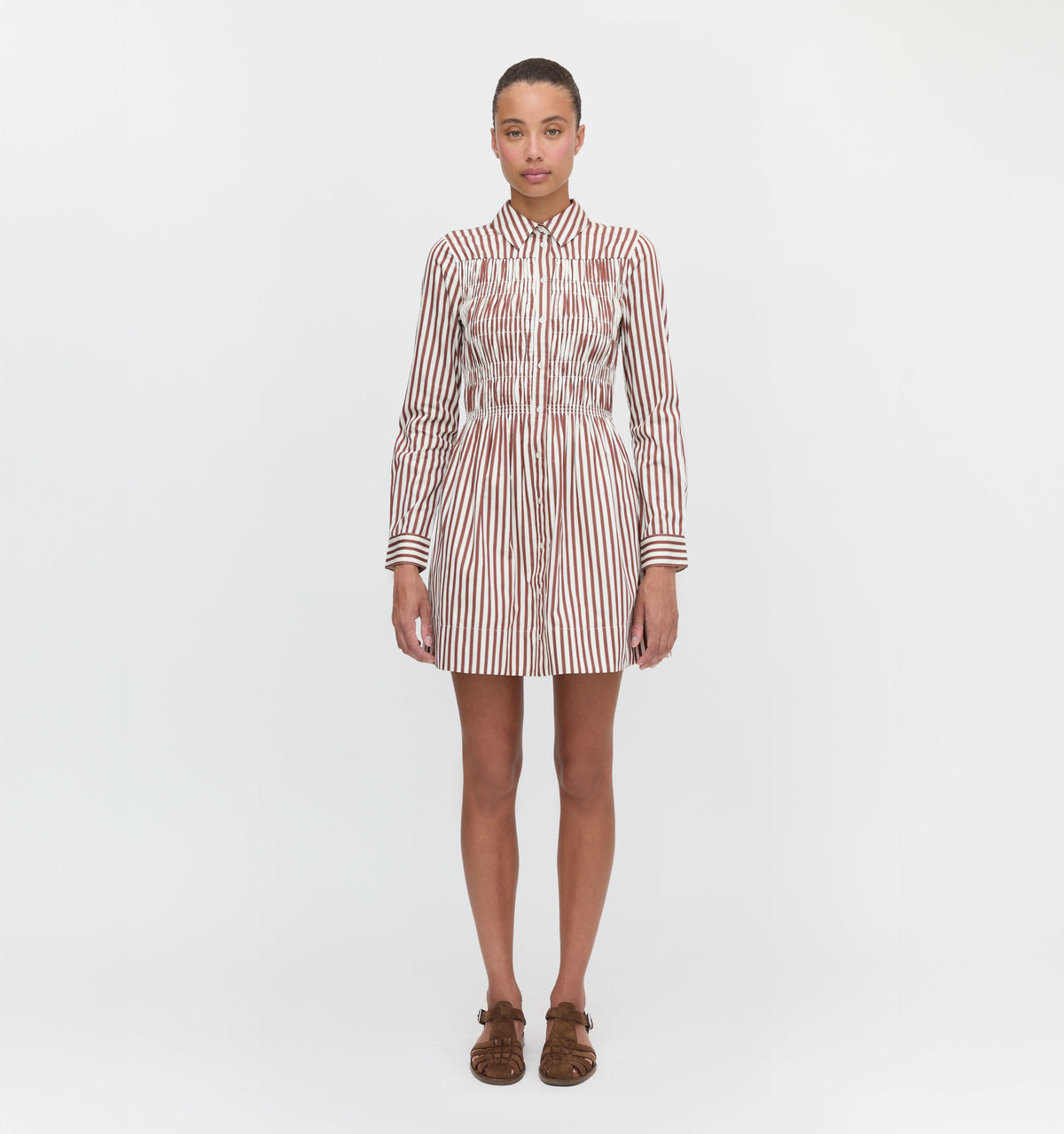 The Mira Nap Dress in Rust Stripe