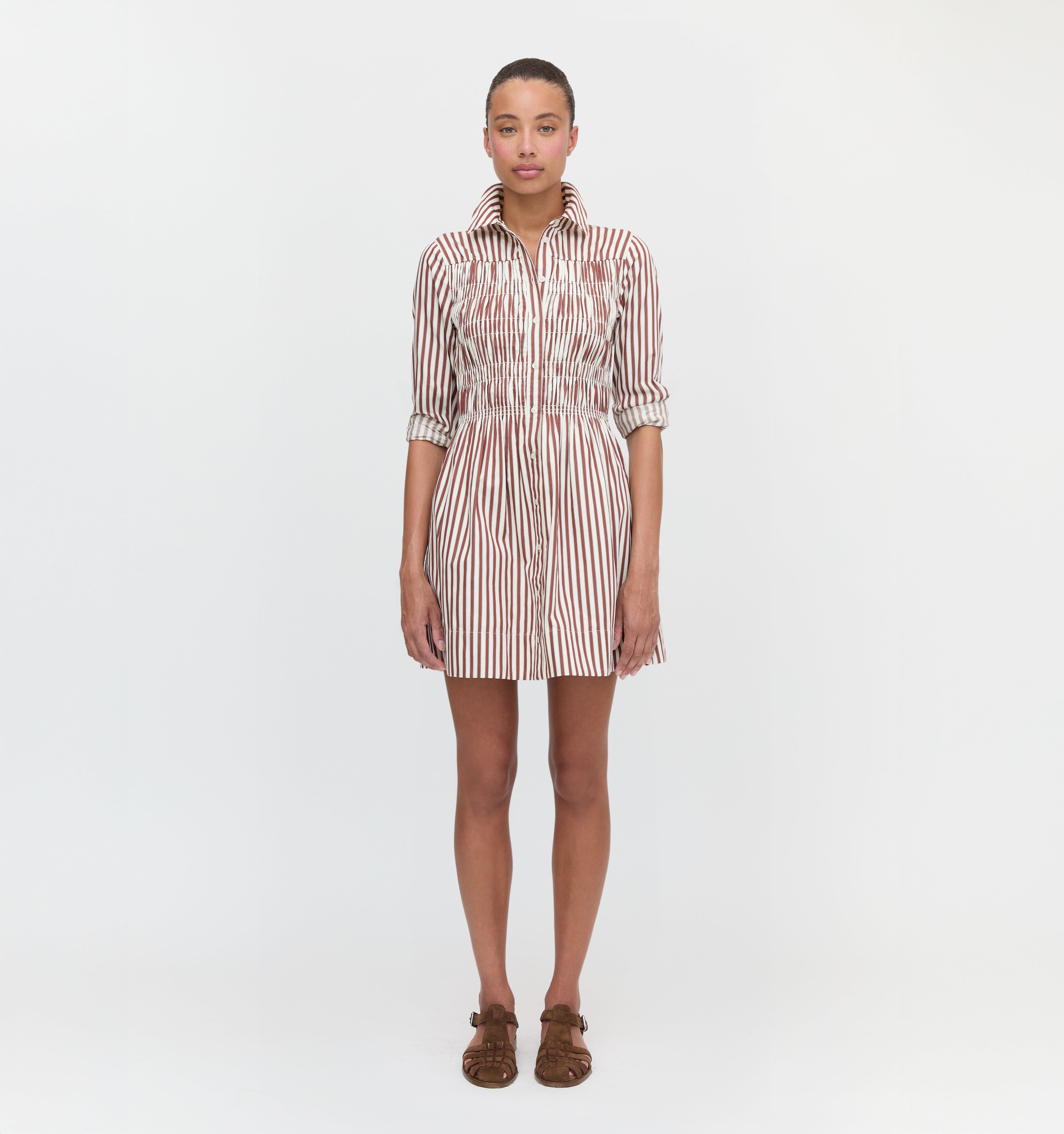 The Mira Nap Dress in Rust Stripe