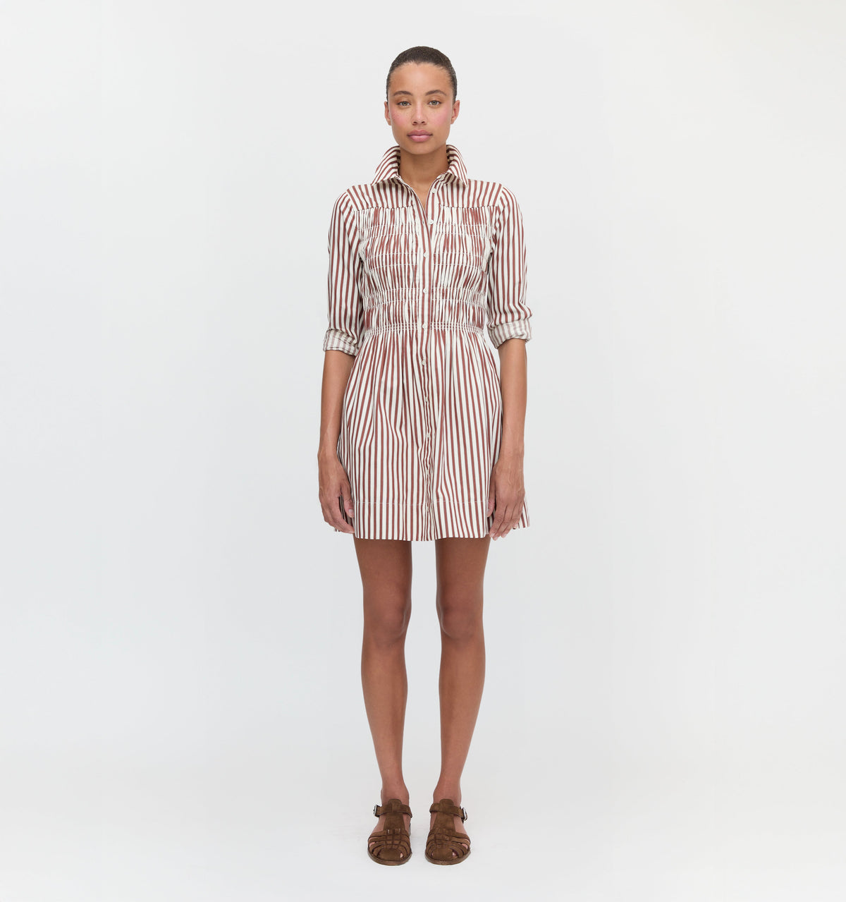 The Mira Nap Dress in Rust Stripe