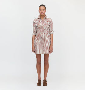 The Mira Nap Dress in Rust Stripe