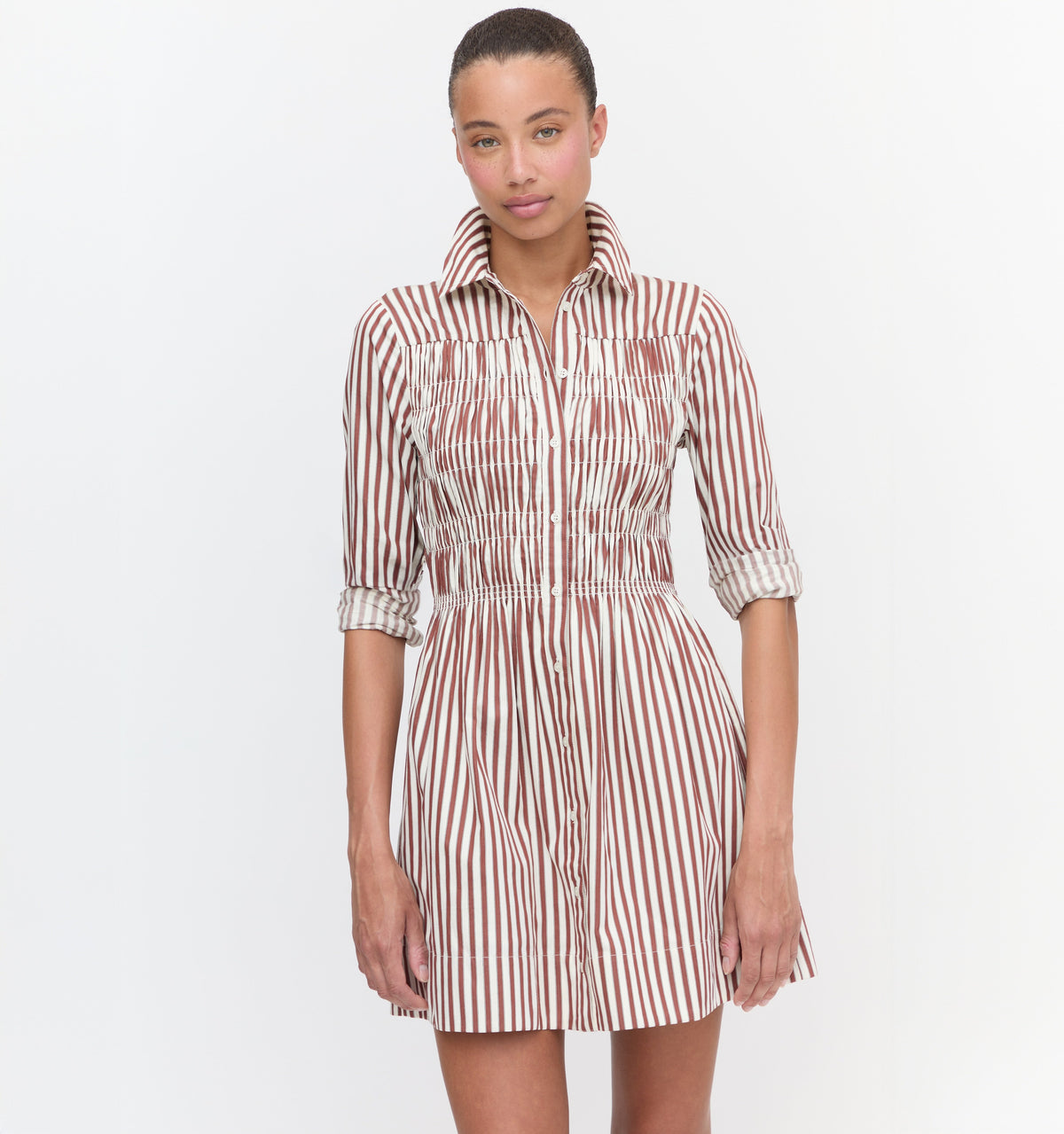The Mira Nap Dress in Rust Stripe