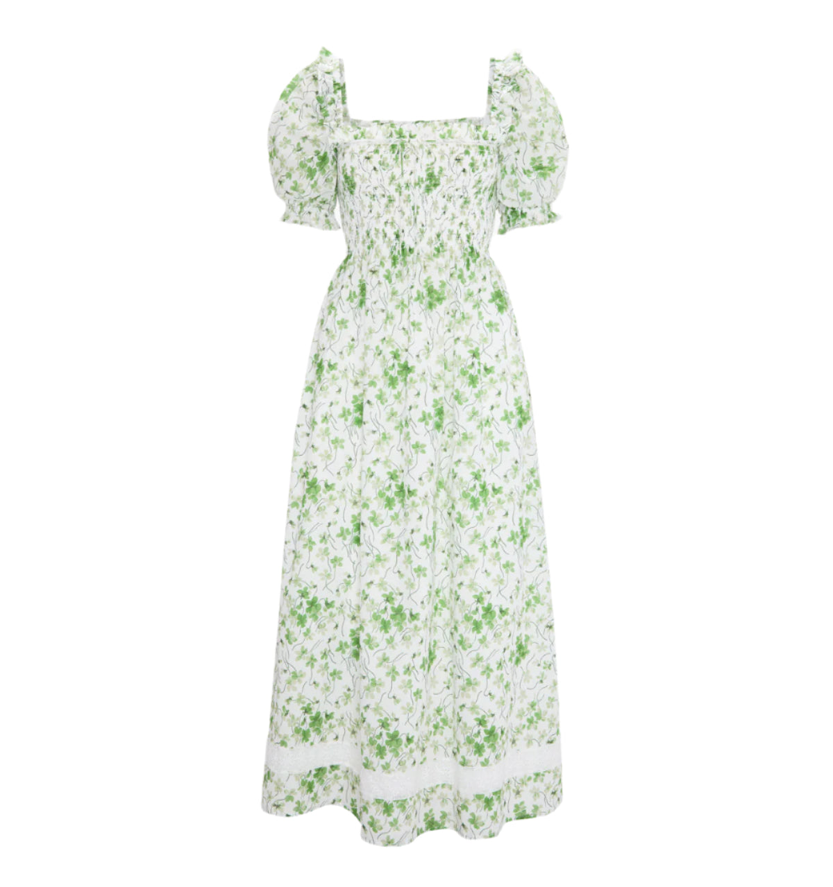 The Scarlett Nap Dress in Green Sweet Peas