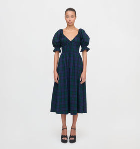 The Ophelia Dress in Blackwatch Tartan