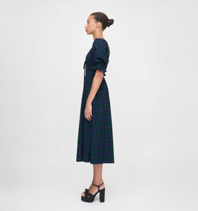 The Ophelia Dress in Blackwatch Tartan