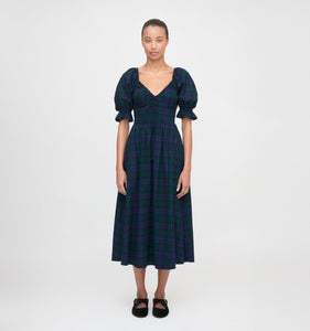 The Ophelia Dress in Blackwatch Tartan