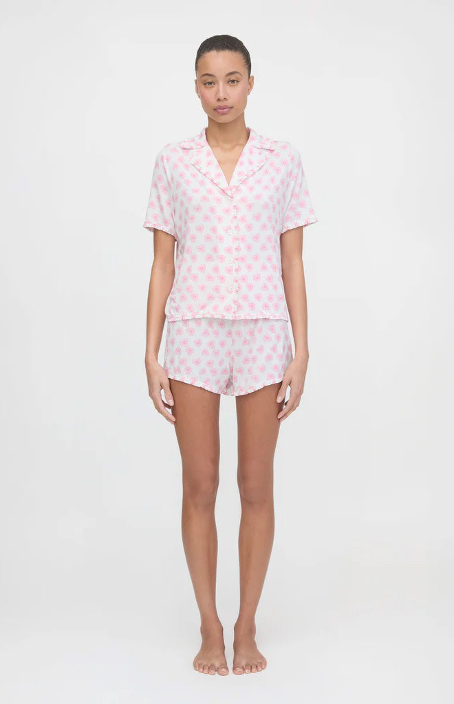 The Paige Pajama Set in Doily Heart Pink