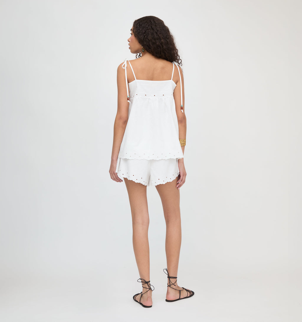 The Palmer Top in White Linen