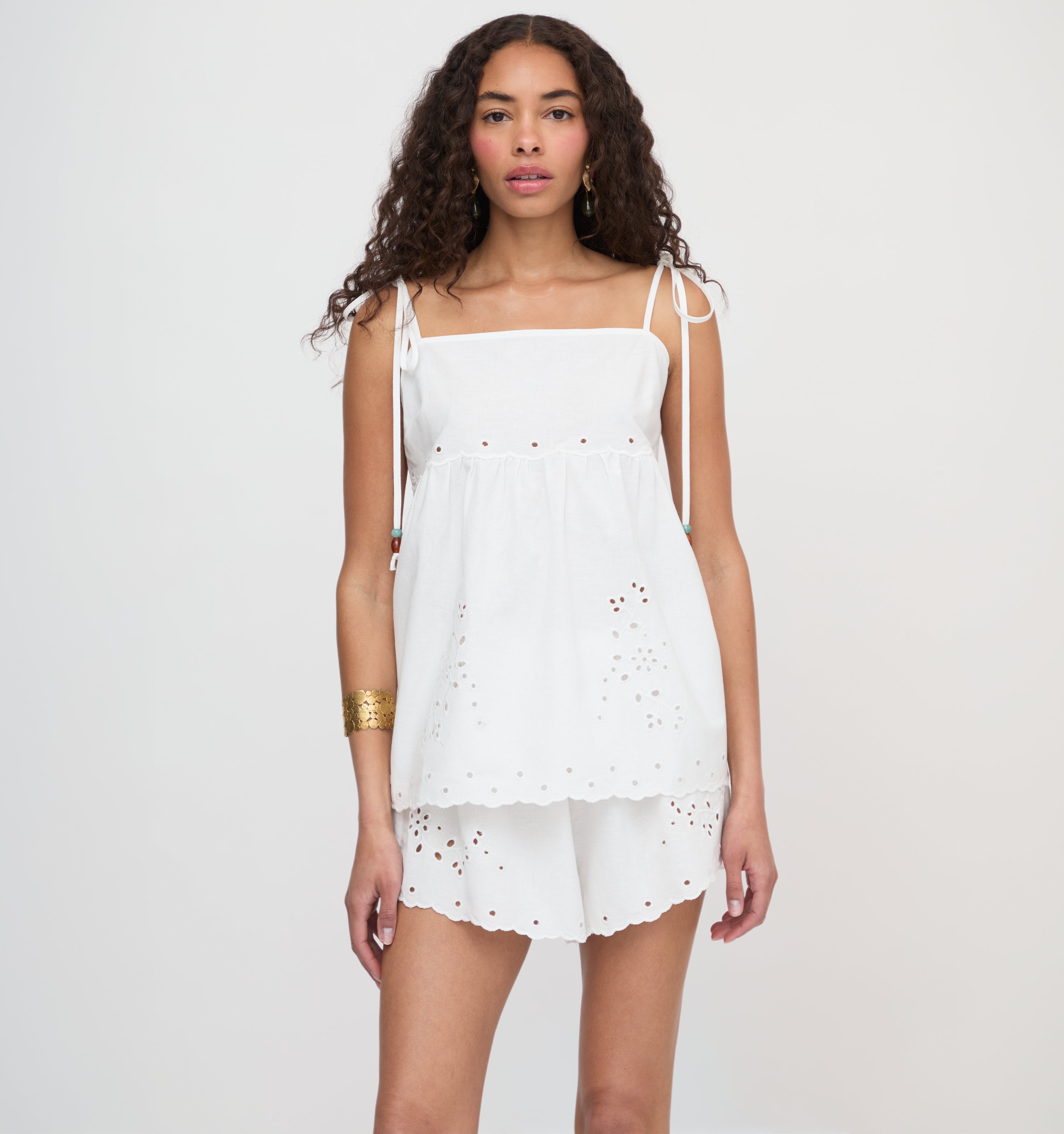 The Palmer Top in White Linen