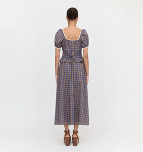 The Delphine Nap Skirt in Brown Spencer Plaid