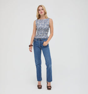 The Phoebe Nap Top in Chedworth Paisley Blue