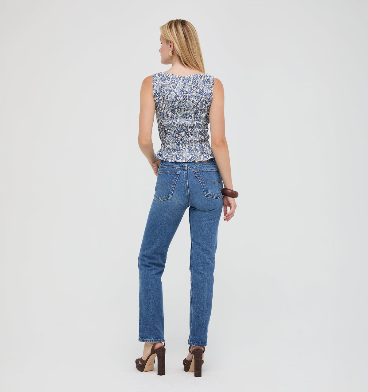 The Phoebe Nap Top in Chedworth Paisley Blue