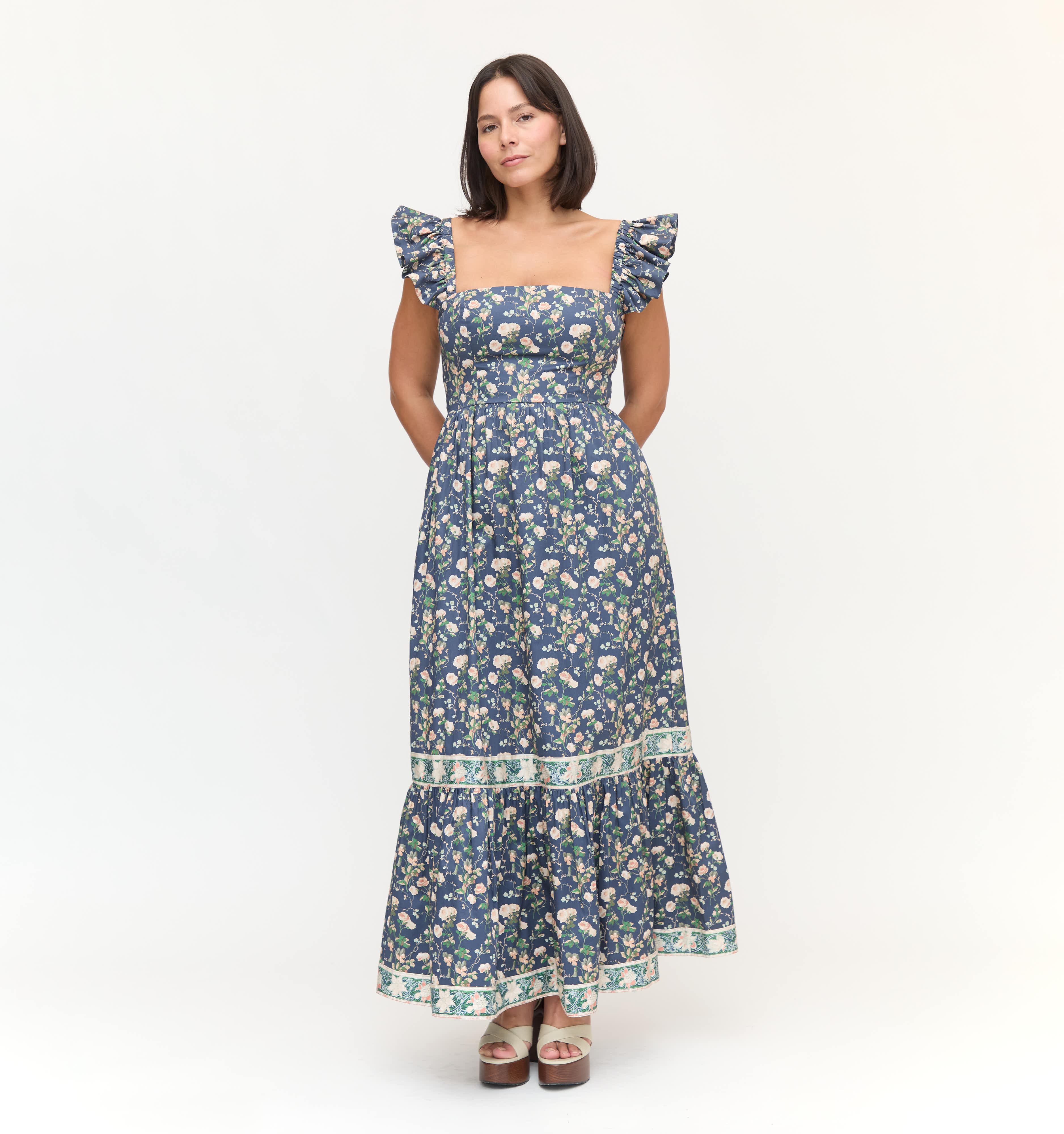 The Pippa Dress in Navy Bluebonnet