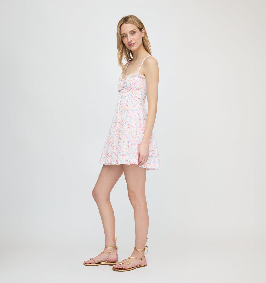 The Rebecca Mini Nap Dress in Camo Fish
