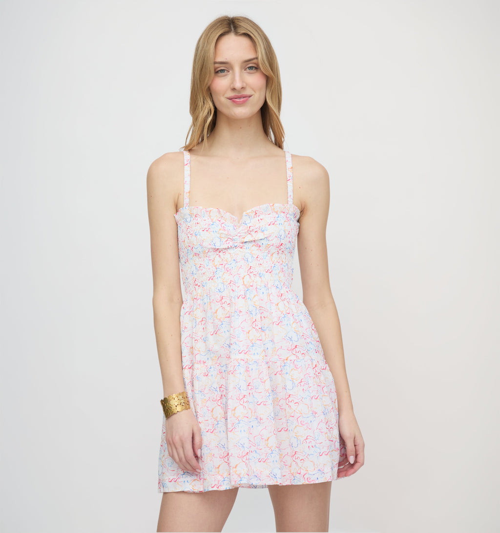 The Rebecca Mini Nap Dress in Camo Fish