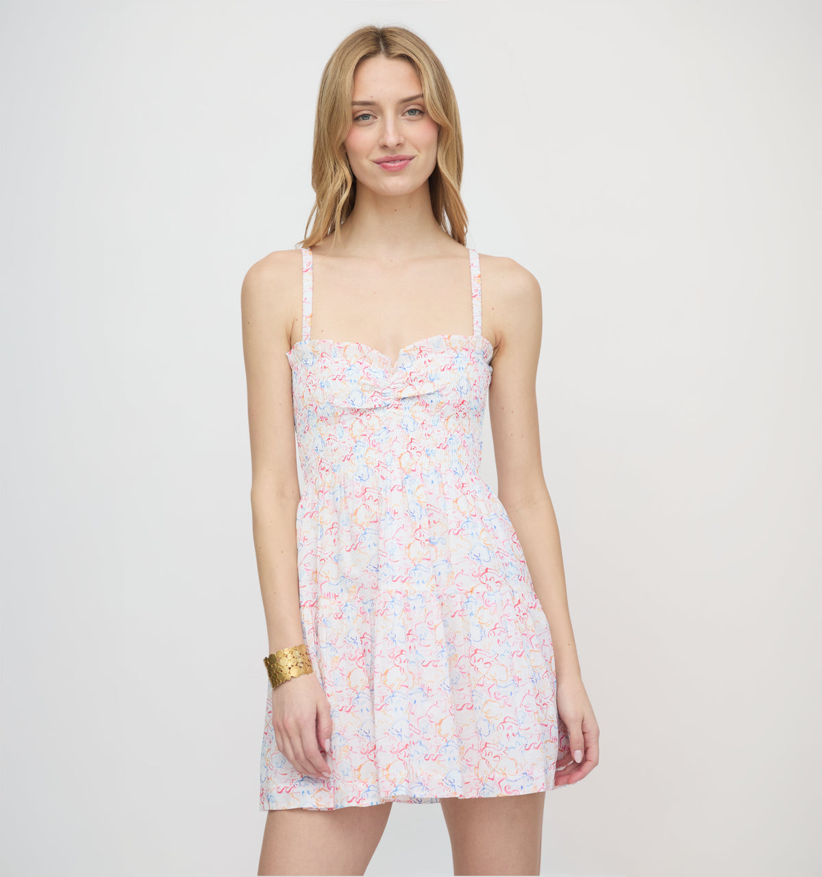 The Rebecca Mini Nap Dress in Camo Fish
