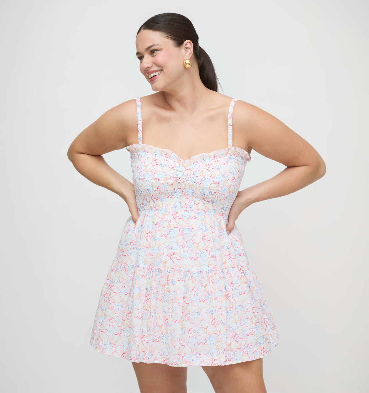 The Rebecca Mini Nap Dress in Camo Fish